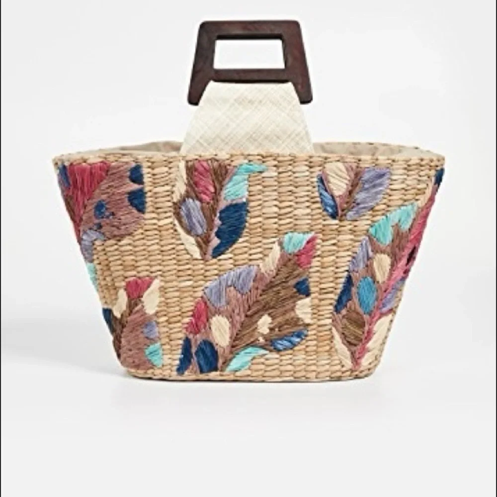 NWOT Anthropologie Aranaz Louise Straw Tote - Picture 5 of 13